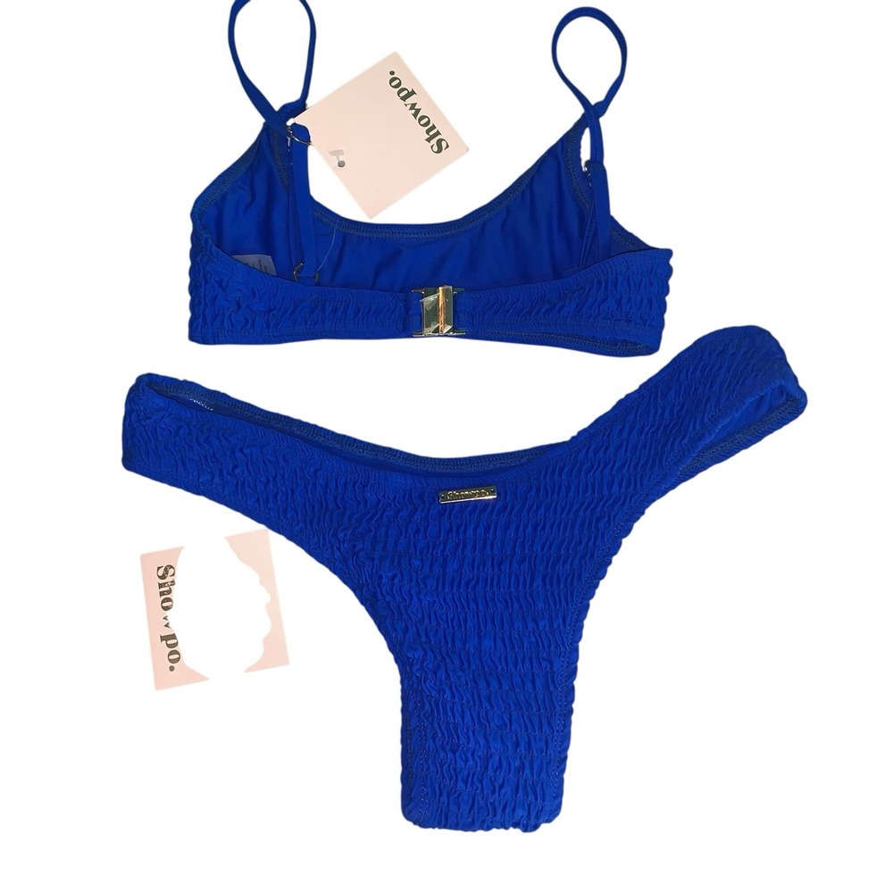 NWT SHOWPO Bikini Set Women's Cobalt Blue Rory Top Sz 2 Anais Bottom Sz 4